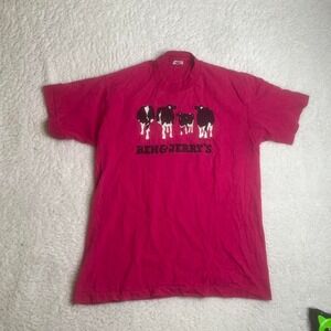 1992 Ben & Jerry's‎ men's pink single stitch front and back tshirt L